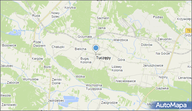 mapa Tuczępy, Tuczępy powiat buski na mapie Targeo