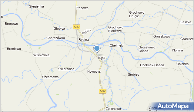 mapa Tujsk, Tujsk na mapie Targeo