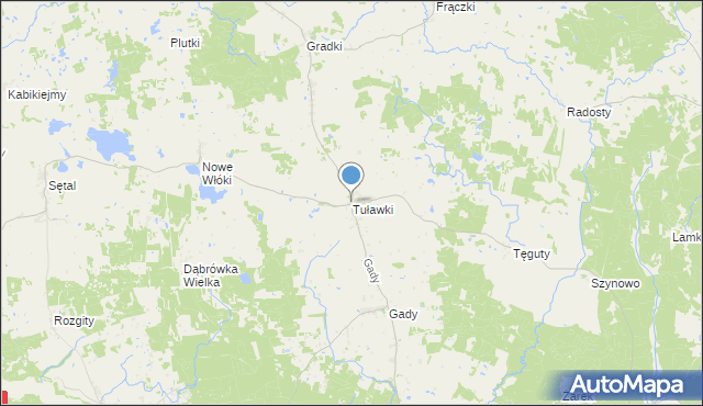 mapa Tuławki, Tuławki na mapie Targeo