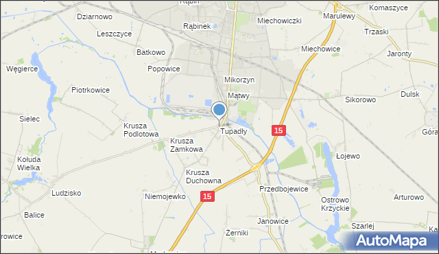 mapa Tupadły, Tupadły gmina Inowrocław na mapie Targeo