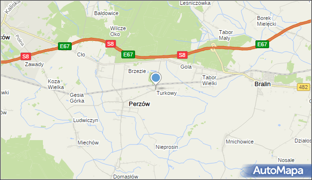 mapa Turkowy, Turkowy na mapie Targeo