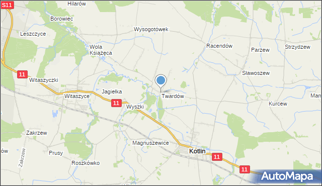 mapa Twardów, Twardów na mapie Targeo