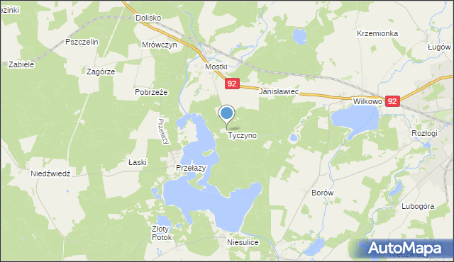 mapa Tyczyno, Tyczyno na mapie Targeo