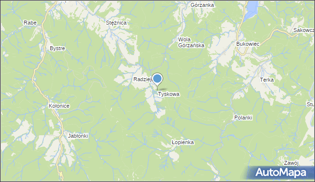 mapa Tyskowa, Tyskowa na mapie Targeo