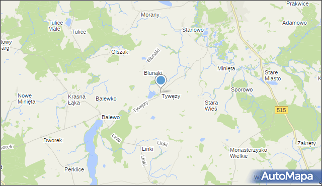 mapa Tywęzy, Tywęzy na mapie Targeo