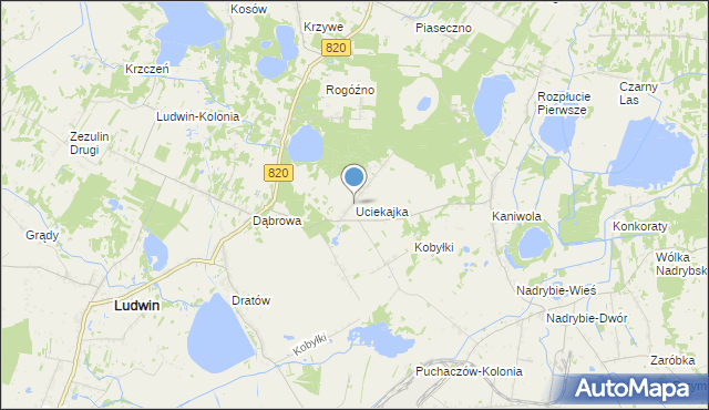 mapa Uciekajka, Uciekajka na mapie Targeo