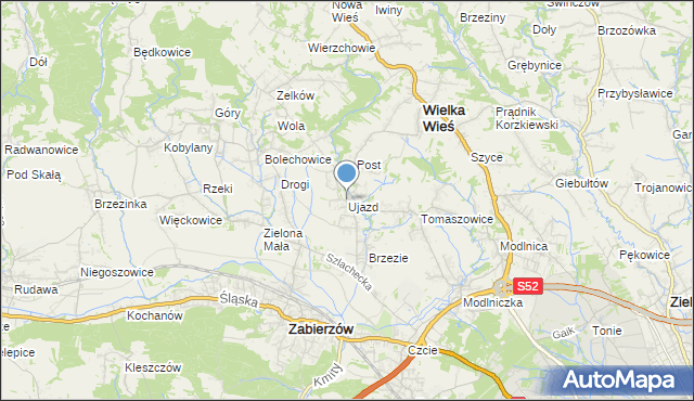 mapa Ujazd, Ujazd gmina Zabierzów na mapie Targeo
