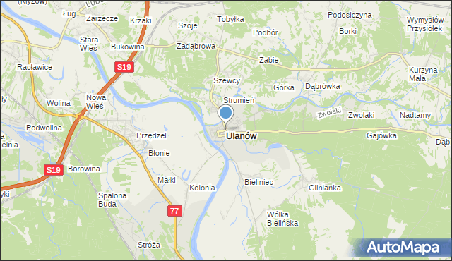 mapa Ulanów, Ulanów powiat niżański na mapie Targeo