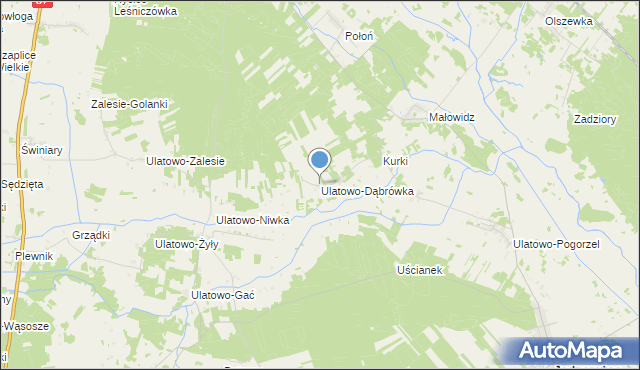 mapa Ulatowo-Dąbrówka, Ulatowo-Dąbrówka na mapie Targeo