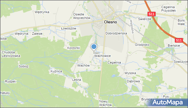 mapa Wachowice, Wachowice na mapie Targeo