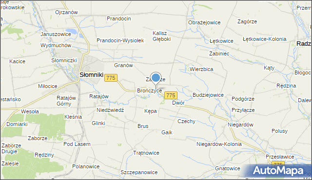 mapa Waganowice, Waganowice na mapie Targeo