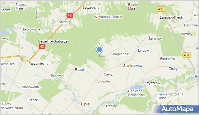 mapa Wapiennik-Gajówka, Wapiennik-Gajówka na mapie Targeo