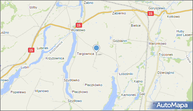 mapa Wasielewko, Wasielewko na mapie Targeo