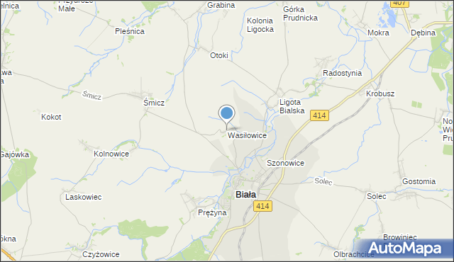 mapa Wasiłowice, Wasiłowice na mapie Targeo