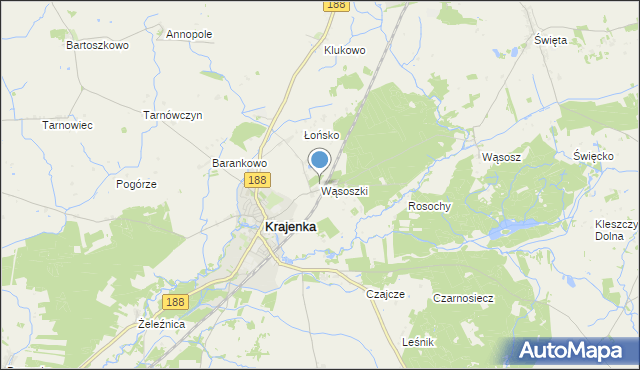 mapa Wąsoszki, Wąsoszki na mapie Targeo