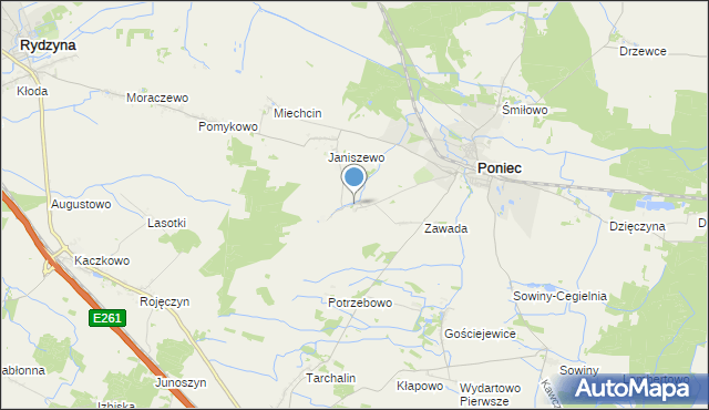 mapa Waszkowo, Waszkowo na mapie Targeo