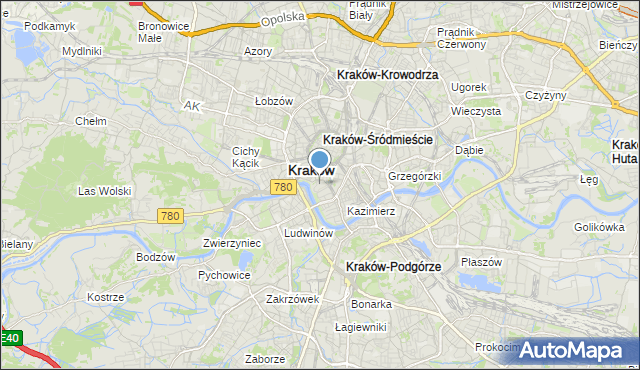 mapa Wawel, Wawel na mapie Targeo