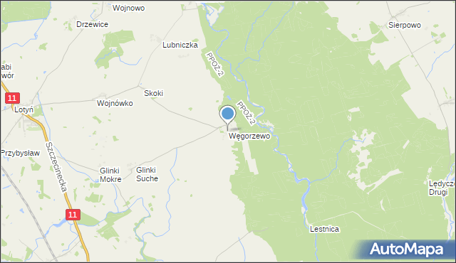 mapa Węgorzewo, Węgorzewo gmina Okonek na mapie Targeo