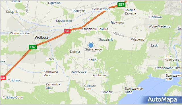 mapa Węgrzynów, Węgrzynów gmina Wolbórz na mapie Targeo