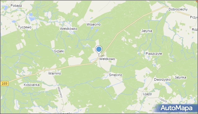 mapa Wełdkowo, Wełdkowo na mapie Targeo