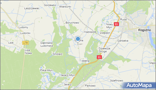 mapa Wełna-Cegielnia, Wełna-Cegielnia na mapie Targeo