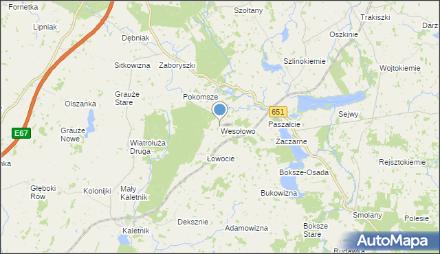 mapa Wesołowo, Wesołowo gmina Szypliszki na mapie Targeo