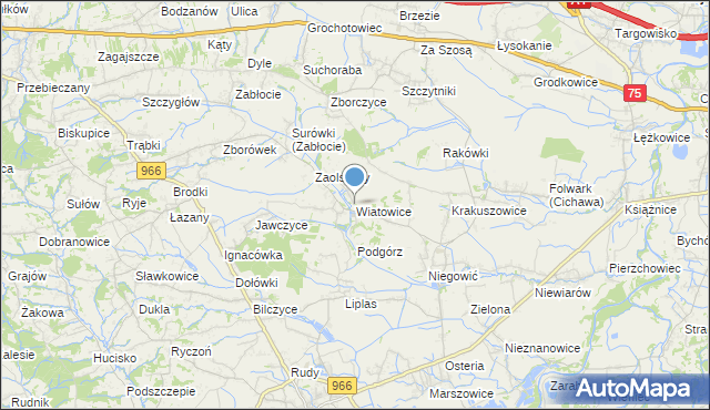 mapa Wiatowice, Wiatowice na mapie Targeo