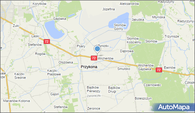 mapa Wichertów, Wichertów na mapie Targeo