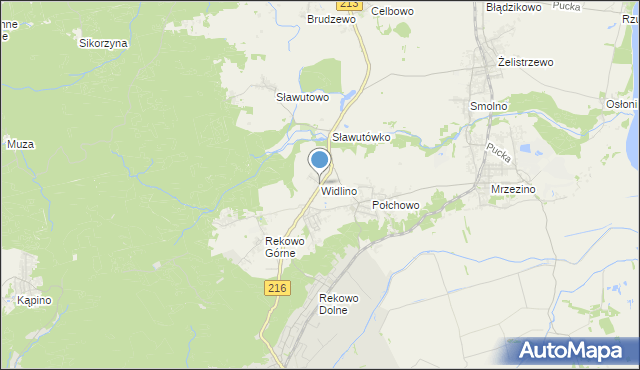 mapa Widlino, Widlino gmina Puck na mapie Targeo