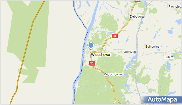 mapa Widuchowa, Widuchowa powiat gryfiński na mapie Targeo
