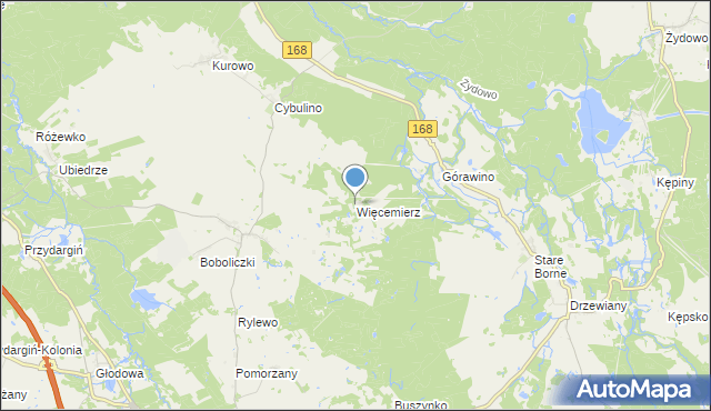 mapa Więcemierz, Więcemierz na mapie Targeo