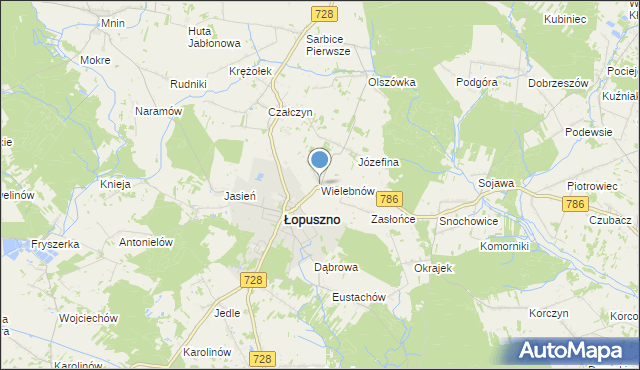 mapa Wielebnów, Wielebnów na mapie Targeo