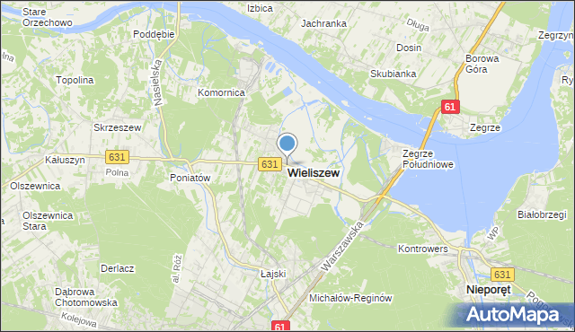 mapa Wieliszew, Wieliszew na mapie Targeo