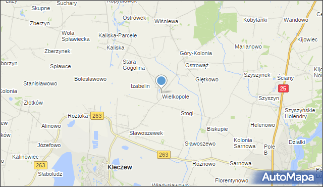mapa Wielkopole, Wielkopole gmina Kleczew na mapie Targeo