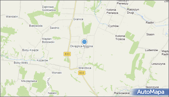 mapa Wierzbica-Kolonia, Wierzbica-Kolonia gmina Urzędów na mapie Targeo