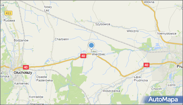 mapa Wierzbiec, Wierzbiec na mapie Targeo