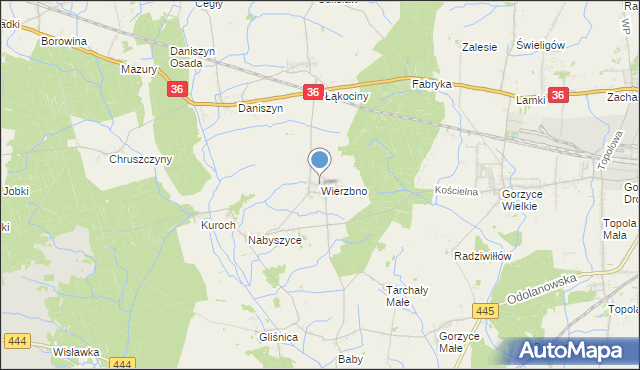 mapa Wierzbno, Wierzbno gmina Odolanów na mapie Targeo