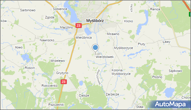 mapa Wierzbówek, Wierzbówek na mapie Targeo