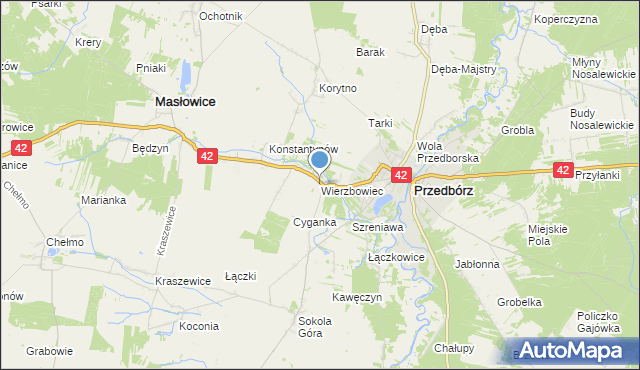 mapa Wierzbowiec, Wierzbowiec na mapie Targeo