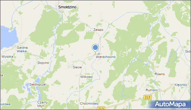 mapa Wierzchocino, Wierzchocino na mapie Targeo