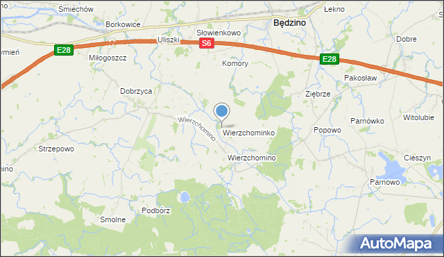 mapa Wierzchominko, Wierzchominko na mapie Targeo