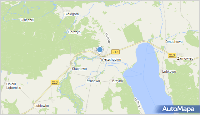 mapa Wierzchucino, Wierzchucino na mapie Targeo