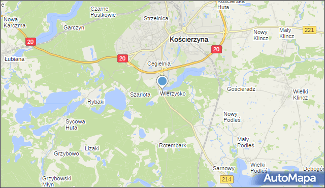 mapa Wierzysko-Leśnictwo, Wierzysko-Leśnictwo na mapie Targeo