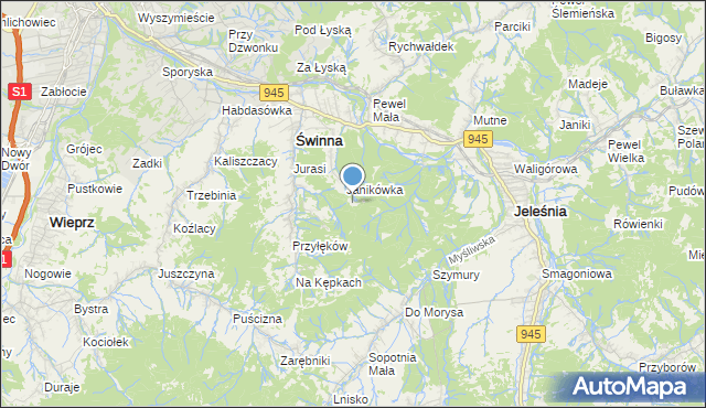 mapa Wiescowe, Wiescowe na mapie Targeo