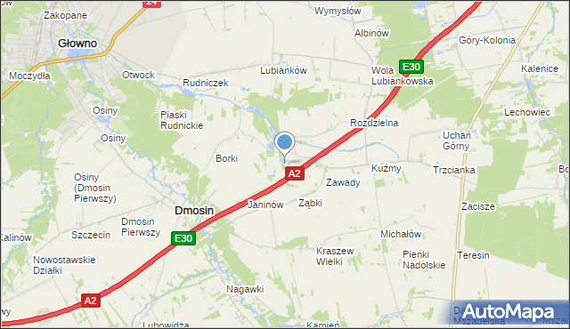 mapa Wiesiołów, Wiesiołów gmina Dmosin na mapie Targeo