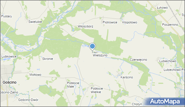 mapa Wietszyno, Wietszyno na mapie Targeo