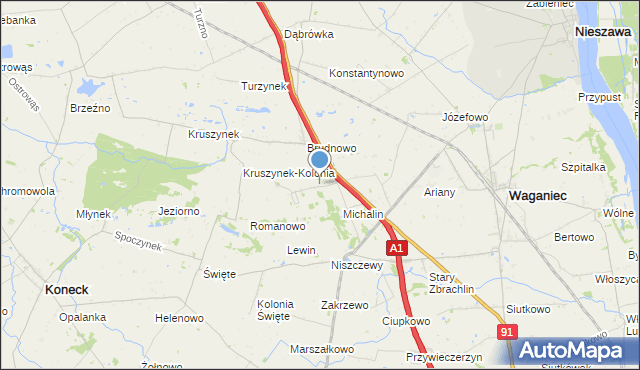 mapa Wiktoryn, Wiktoryn gmina Waganiec na mapie Targeo