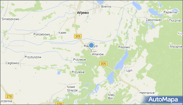 mapa Wilanów, Wilanów gmina Wijewo na mapie Targeo