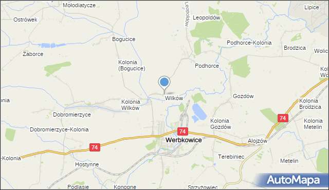 mapa Wilków, Wilków gmina Werbkowice na mapie Targeo