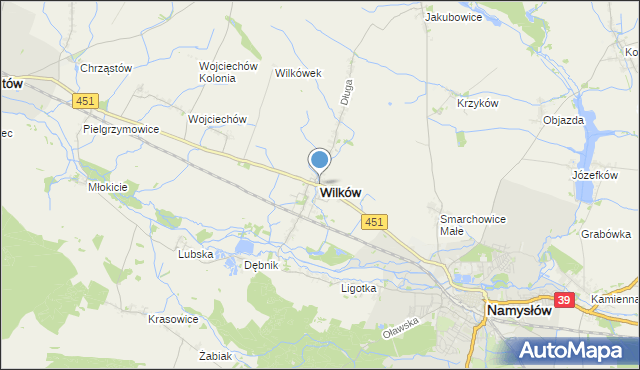 mapa Wilków, Wilków powiat namysłowski na mapie Targeo